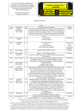 AGENTUR Sie Suchen Ein Oldtimer Oder Haben Eins Anzubieten!