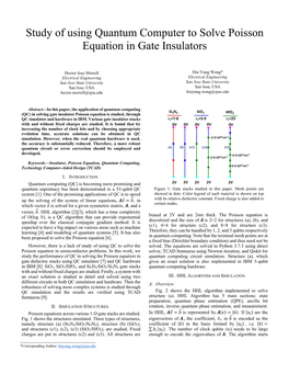 Study of Using Quantum Computer to Solve Poisson Equation in Gate Insulators