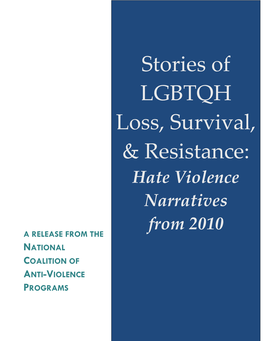 Stories of LGBTQH Loss, Survival, & Resistance