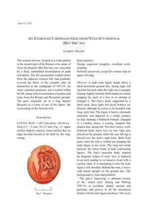 An Engraved Carnelian Gem from Nysa-Scythopolis (Bet She’An)