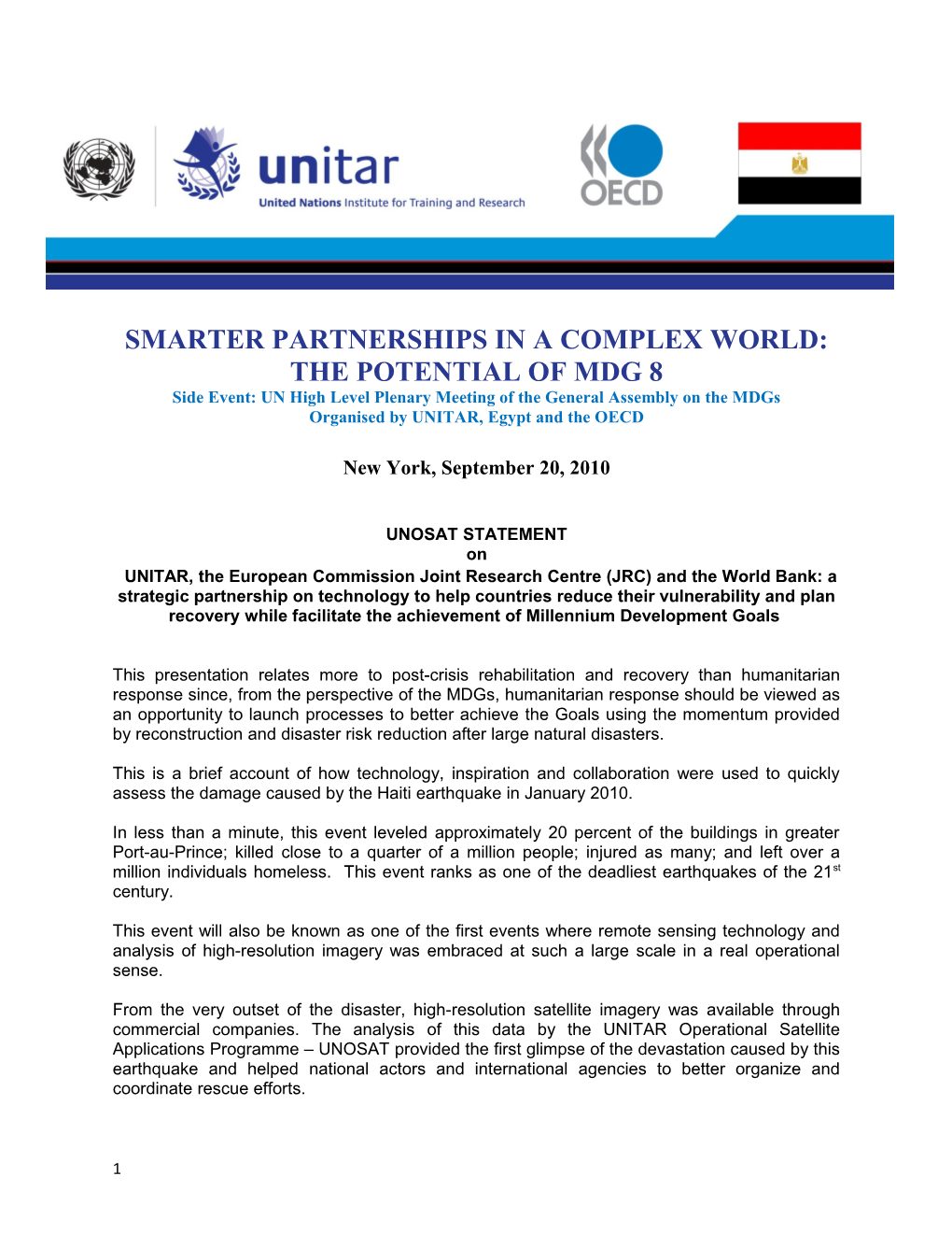 Smarter Partnerships in a Complex World: the Potential of MDG 8