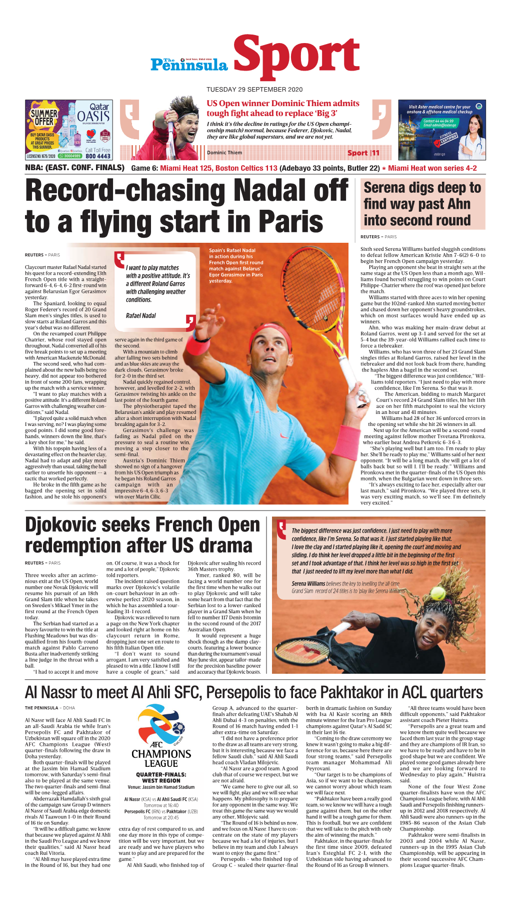 Record-Chasing Nadal Off to a Flying Start in Paris