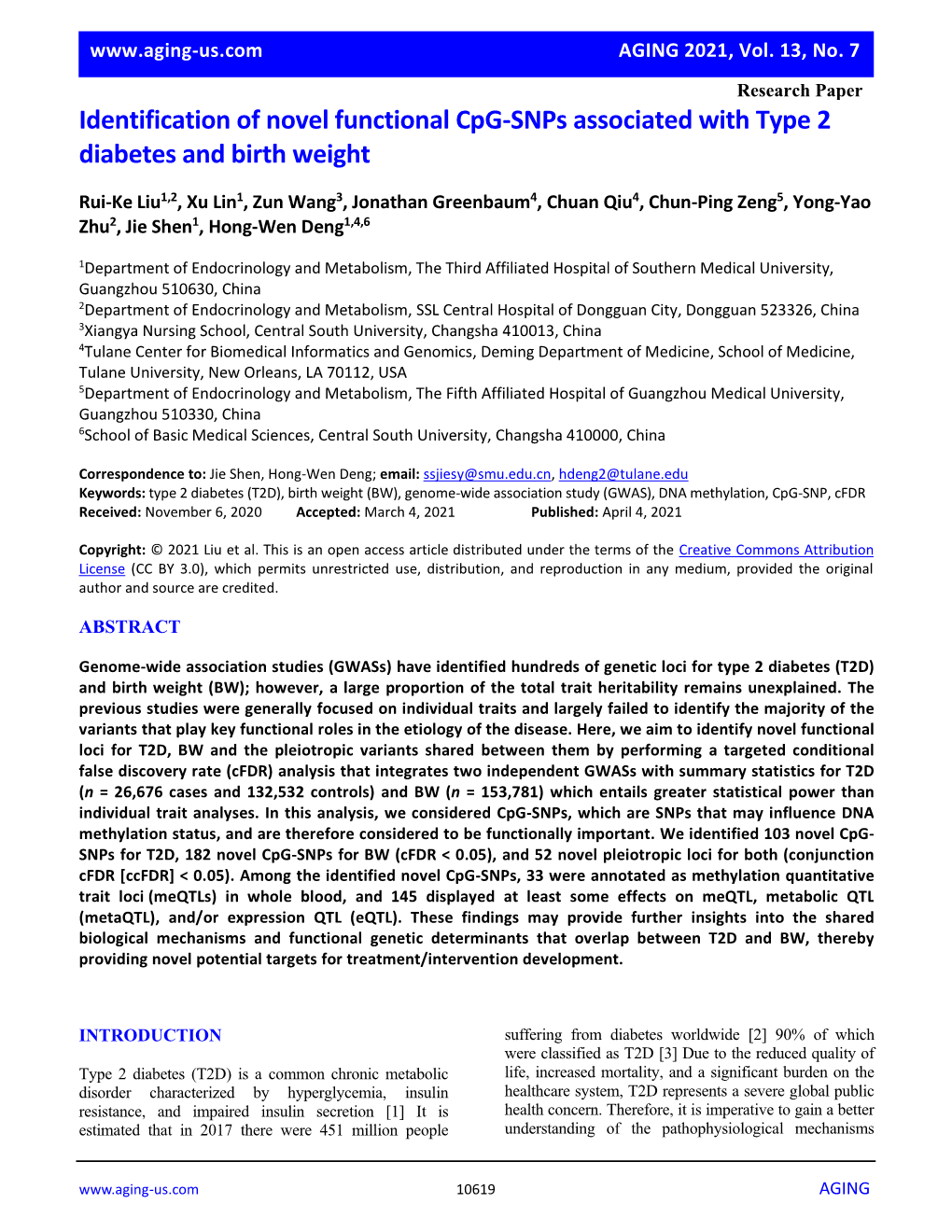 Identification of Novel Functional Cpg-Snps Associated with Type 2 Diabetes and Birth Weight