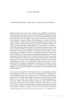 Peter Hulme Graham Greene and Cuba
