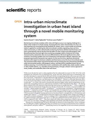 Intra-Urban Microclimate Investigation in Urban Heat Island Through A