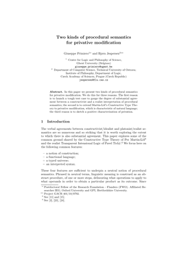 Two Kinds of Procedural Semantics for Privative Modification