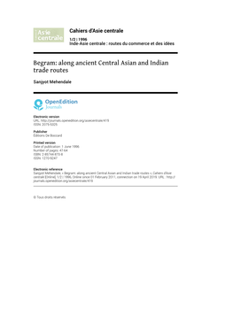 Begram: Along Ancient Central Asian and Indian Trade Routes