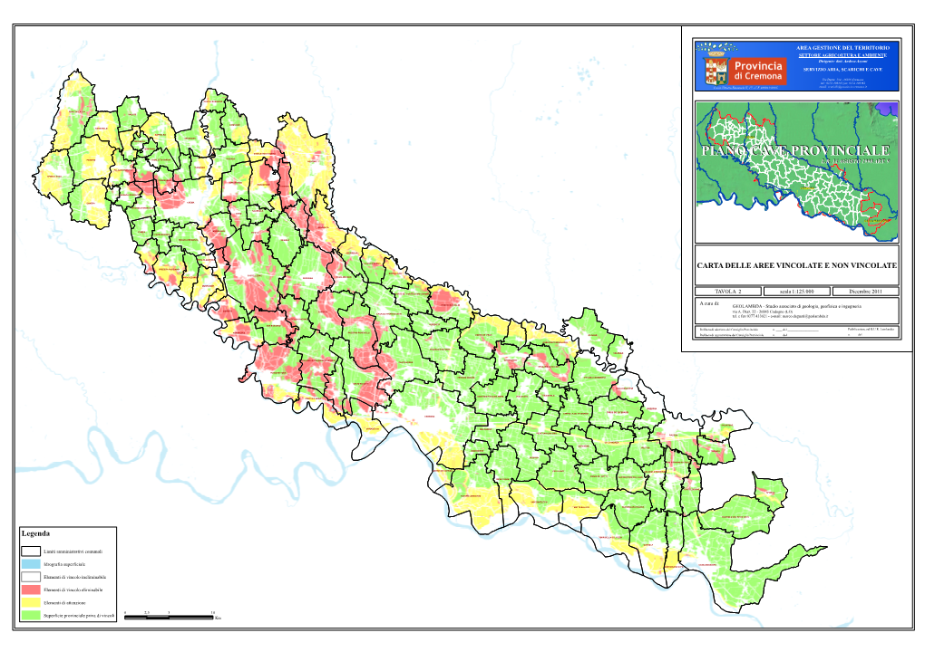 Carta Delle Aree Vincolate E Non Vincolate Bordolano Castelleone Casalmorano Moscazzano Soresina