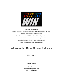 A Documentary Directed by Malcolm Ingram