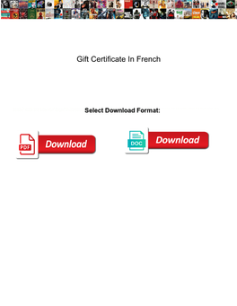 Gift Certificate in French