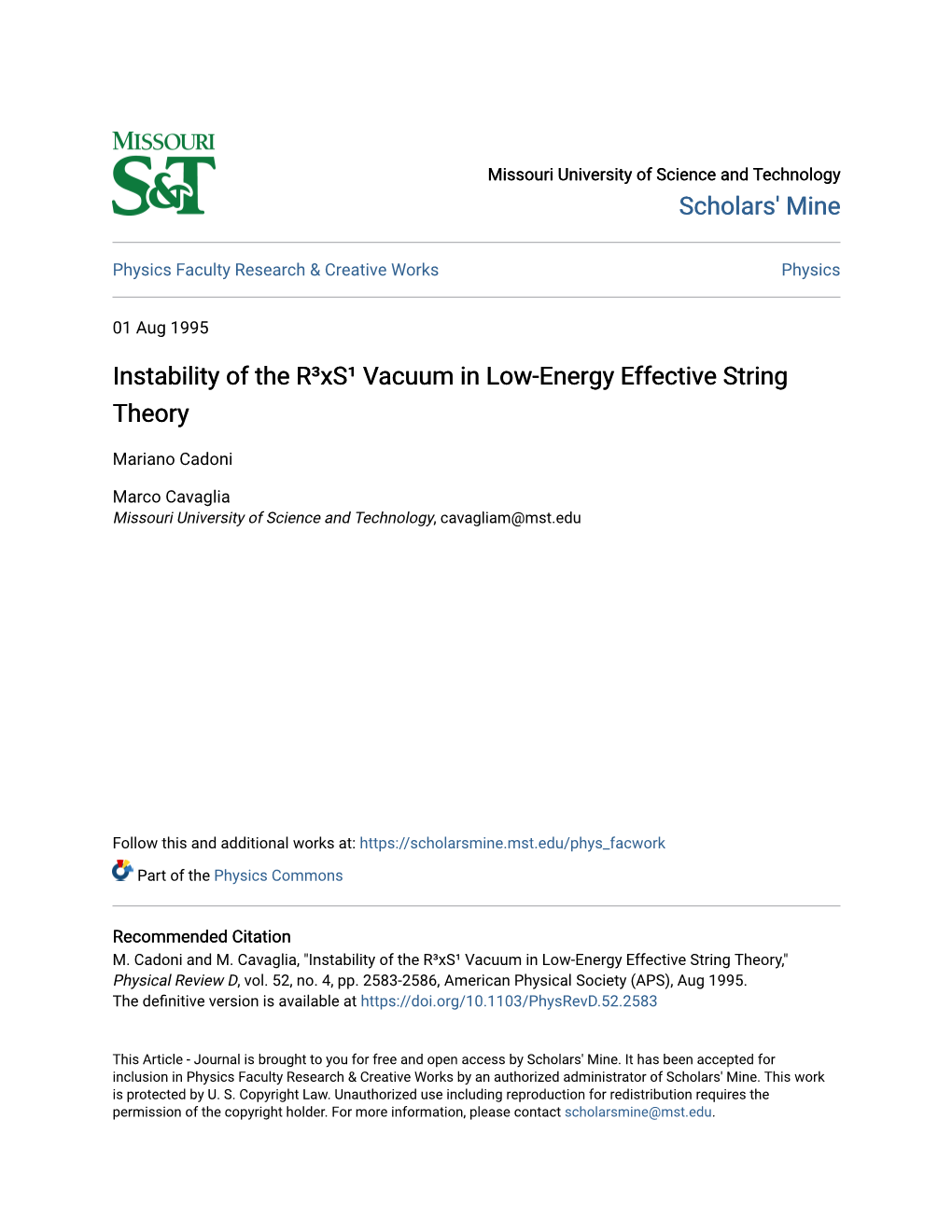 Instability of the Râ³xsâ¹ Vacuum in Low-Energy Effective String Theory