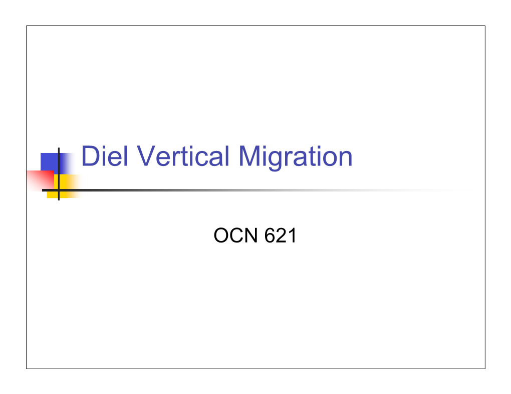 Diel Vertical Migration