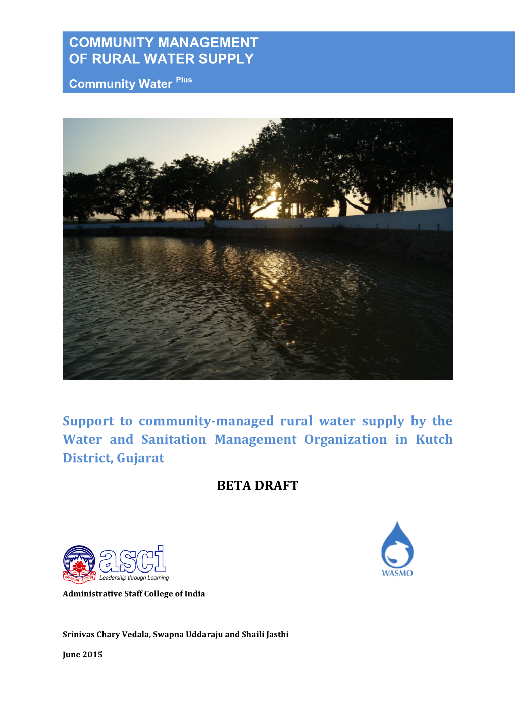 Community Management of Rural Water Supply