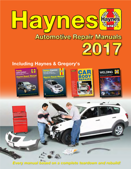 Automotive Repair Manuals 2017 Including Haynes & Gregory's