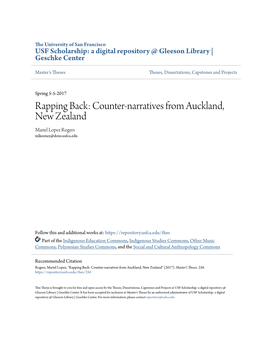 Counter-Narratives from Auckland, New Zealand Mariel Lopez Rogers Mlkeener@Dons.Usfca.Edu