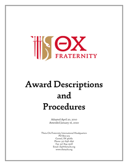 Award Descriptions and Procedures