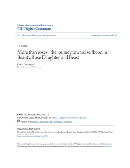 The Journey Toward Selfhood in Beauty, Rose Daughter, and Beast Gricel Dominguez Florida International University