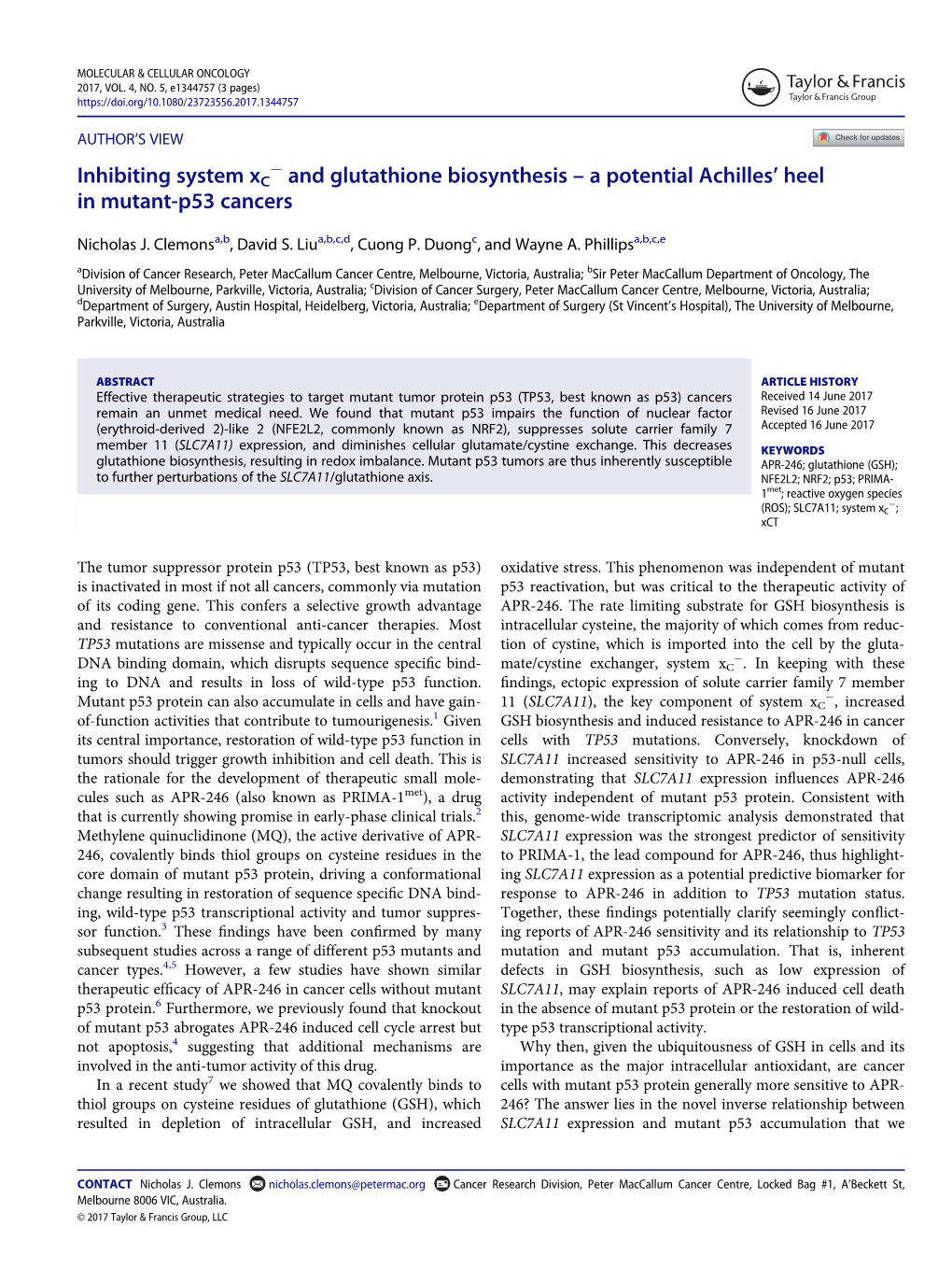 A Potential Achilles' Heel in Mutant-P53 Cancers