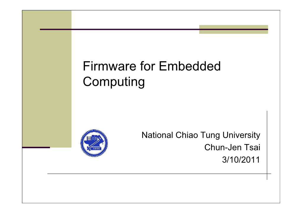 Firmware for Embedded Systems