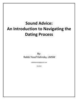 An Introduction to Navigating the Dating Process