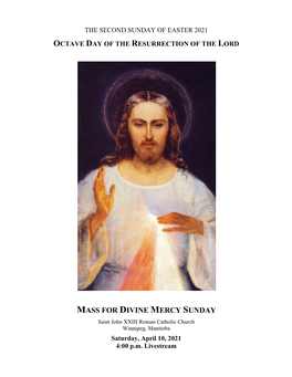 Mass for Divine Mercy Sunday