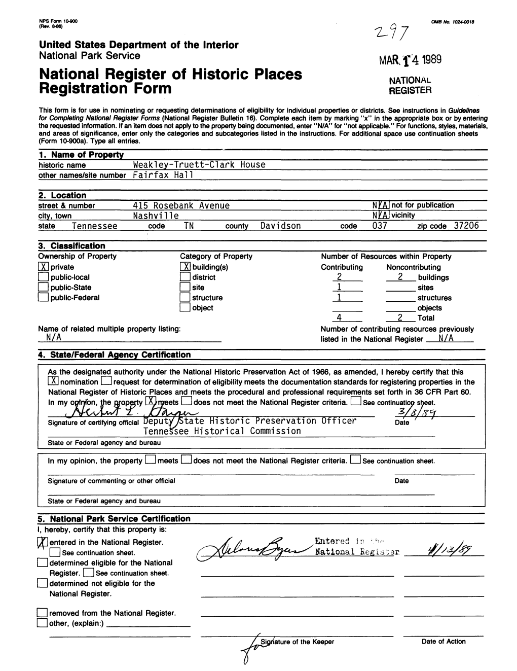 National Register of Historic Places Registration Form