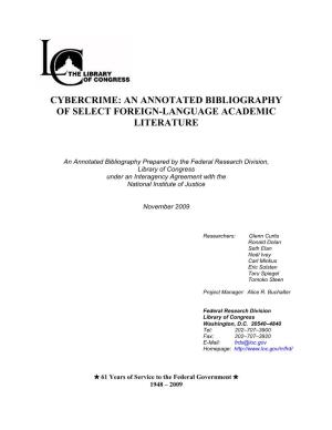 Cybercrime: an Annotated Bibliography of Select Foreign-Language Academic Literature