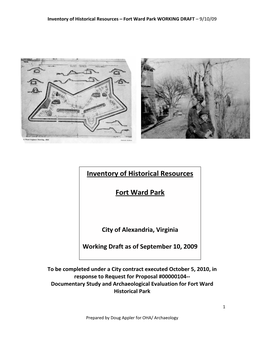 Fort Ward Park: Inventory of Historic Resources (Draft)