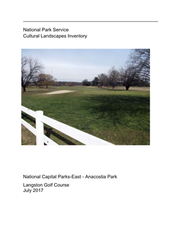 Langston Golf Course July 2017 National Park Service