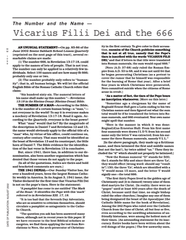 Vicarius Filii Dei and the 666