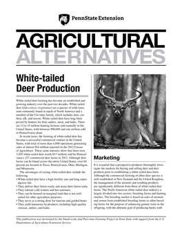 AGRICULTURAL ALTERNATIVES White-Tailed Deer Production