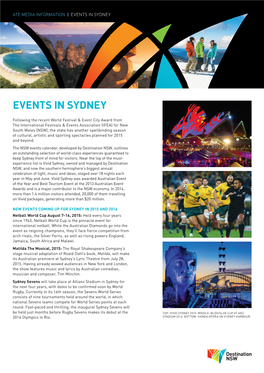 ATE Media Information: Events in Sydney