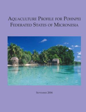 Aquaculture Profile for Pohnpei, Federated States of Micronesia