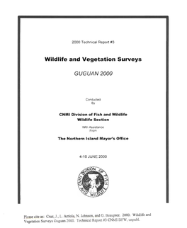 Wildlife and Vegetation Surveys Guguan 2000