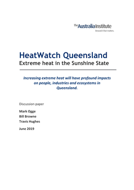 Heatwatch Queensland: Extreme Heat in the Sunshine State