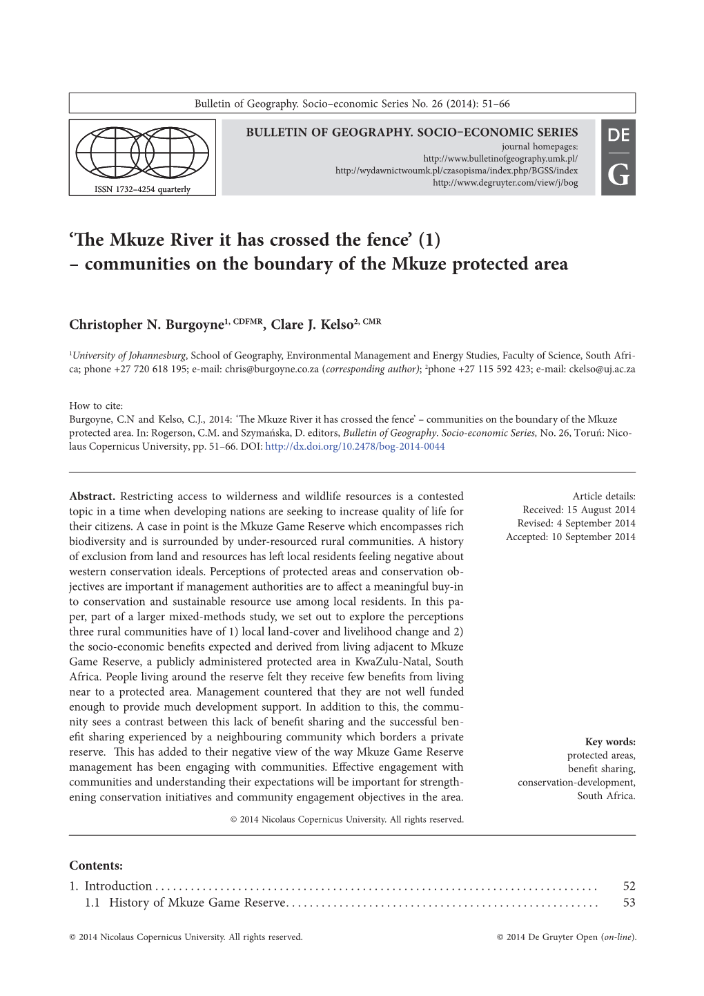 Communities on the Boundary of the Mkuze Protected Area