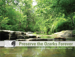 Preserve the Ozarks Forever Empowering People to Protect Land in the Ozarks