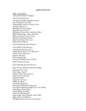 Libido Song List 2000