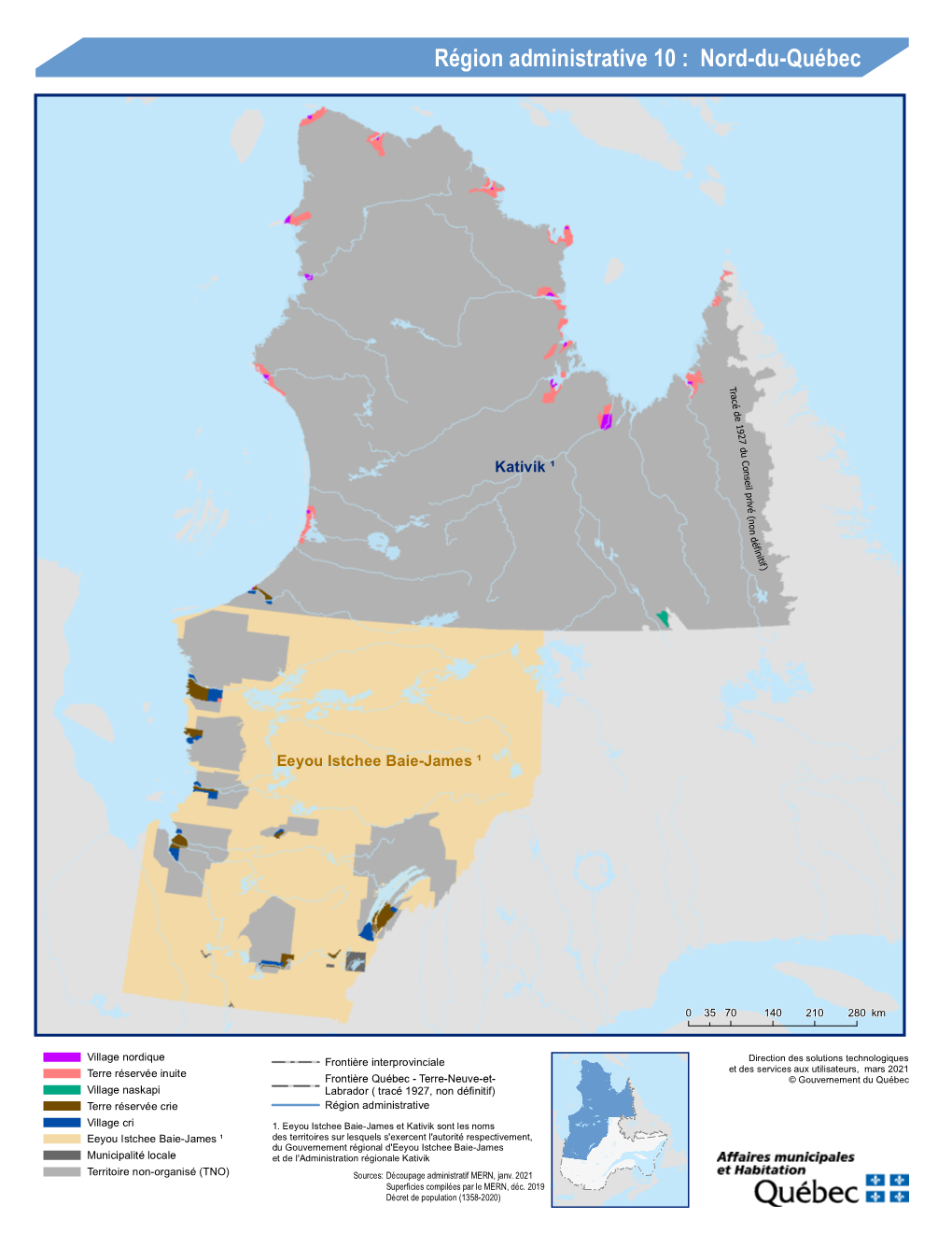 Région Administrative 10 : Nord-Du-Québec