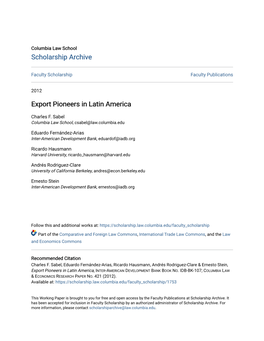 Export Pioneers in Latin America
