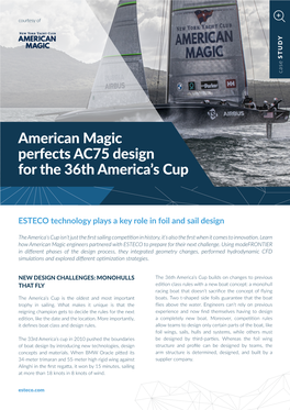American Magic Perfects AC75 Design for the 36Th America's