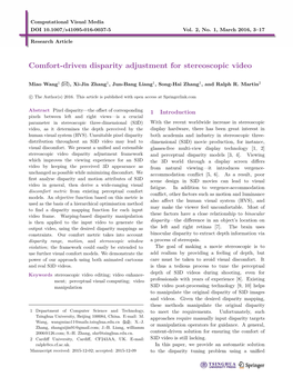 Comfort-Driven Disparity Adjustment for Stereoscopic Video