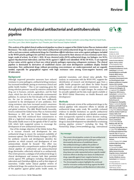 Analysis of the Clinical Antibacterial and Antituberculosis Pipeline