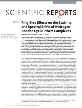 Ring-Size Effects on the Stability and Spectral Shifts of Hydrogen Bonded