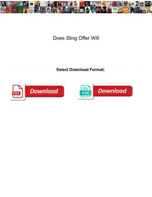 Does Sling Offer Wifi