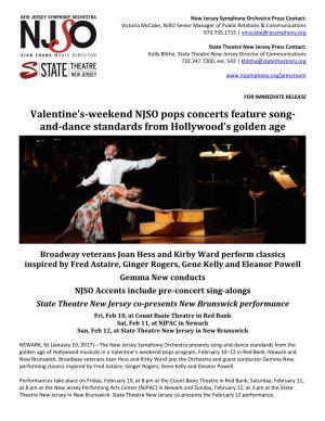 Valentine's-Weekend NJSO Pops Concerts Feature Song