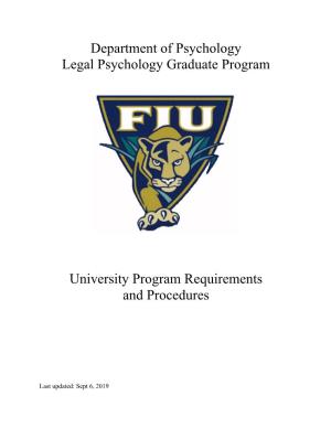 Legal Psychology Graduate Program Handbook