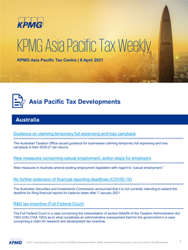 Asia Pacific Tax Weekly Newsletter