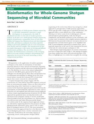 Bioinformatics for Whole-Genome Shotgun Sequencing of Microbial Communities