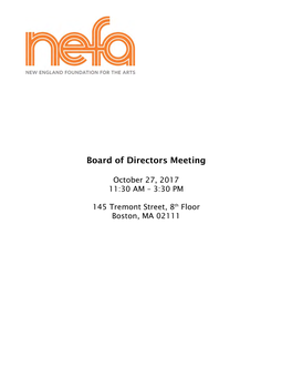 Board of Directors Meeting